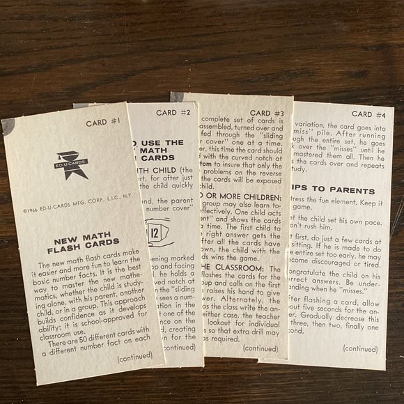 VINTAGE 1966 Ed U Cards New Math Addition & Subtraction Flash Cards - Picture 9 of 11